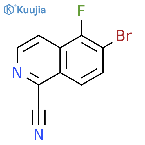 6-bromo-5-fluoroisoquinoline-1-carbonitrile structure