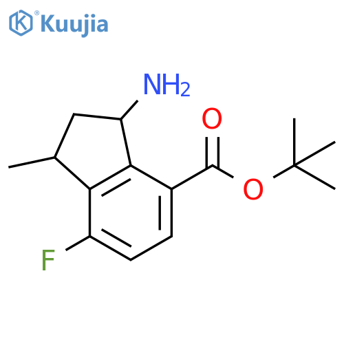 tert-butyl 3-amino-7-fluoro-1-methyl-2,3-dihydro-1H-indene-4-carboxylate structure