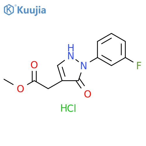 methyl 2-2-(3-fluorophenyl)-3-oxo-2,3-dihydro-1H-pyrazol-4-ylacetate hydrochloride structure