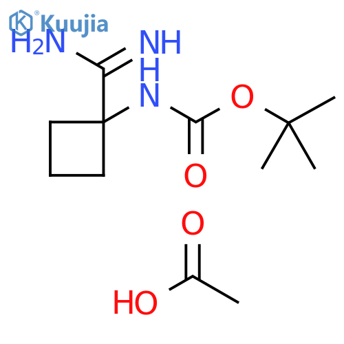 acetic acid, tert-butyl N-(1-carbamimidoylcyclobutyl)carbamate structure