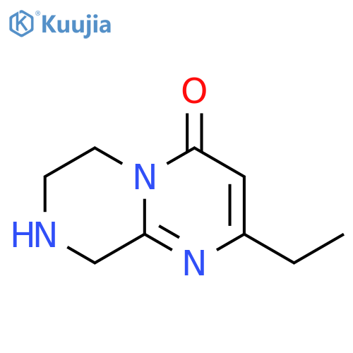2-ethyl-4H,6H,7H,8H,9H-pyrimido1,2-apiperazin-4-one structure