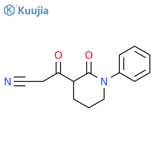 3-oxo-3-(2-oxo-1-phenylpiperidin-3-yl)propanenitrile structure