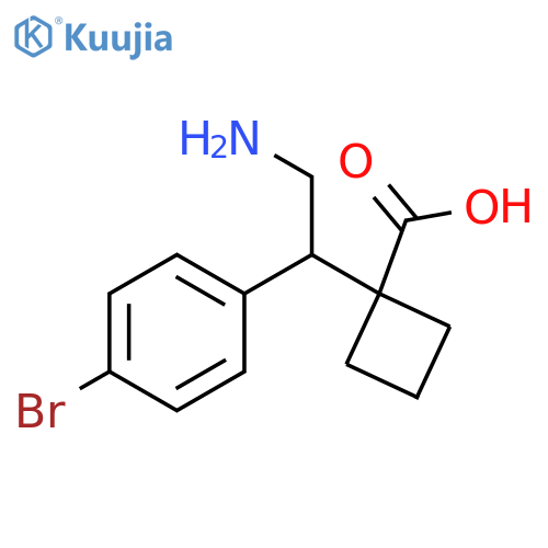 1-2-amino-1-(4-bromophenyl)ethylcyclobutane-1-carboxylic acid structure