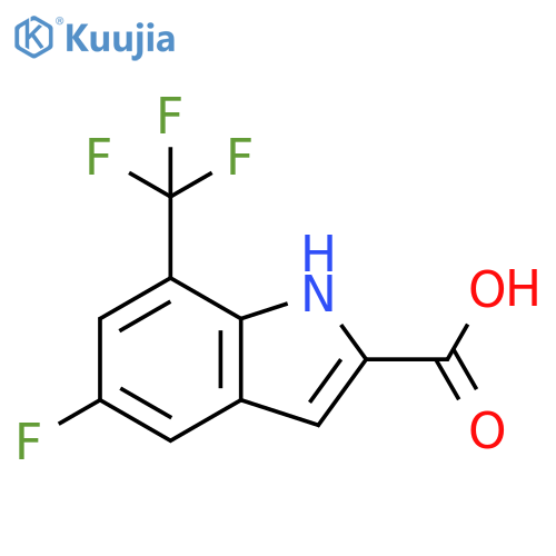 5-fluoro-7-(trifluoromethyl)-1H-indole-2-carboxylic acid structure