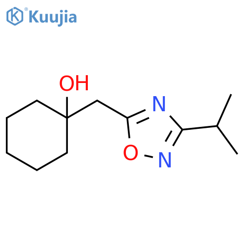 1-{3-(propan-2-yl)-1,2,4-oxadiazol-5-ylmethyl}cyclohexan-1-ol structure