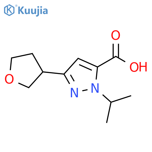 1H-Pyrazole-5-carboxylic acid, 1-(1-methylethyl)-3-(tetrahydro-3-furanyl)- structure