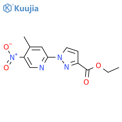 ethyl 1-(4-methyl-5-nitropyridin-2-yl)-1H-pyrazole-3-carboxylate structure