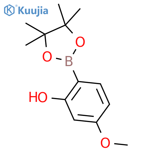 Phenol, 5-methoxy-2-(4,4,5,5-tetramethyl-1,3,2-dioxaborolan-2-yl)- structure