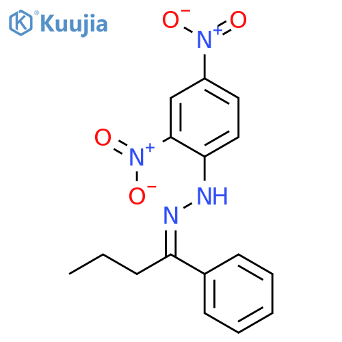 1-(2,4-dinitrophenyl)-2-(1-phenylbutylidene)hydrazine structure