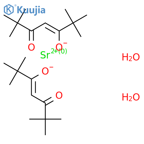 Bis(2,2,6,6-tetramethyl-3,5-heptanedionato)strontium dihydrate structure