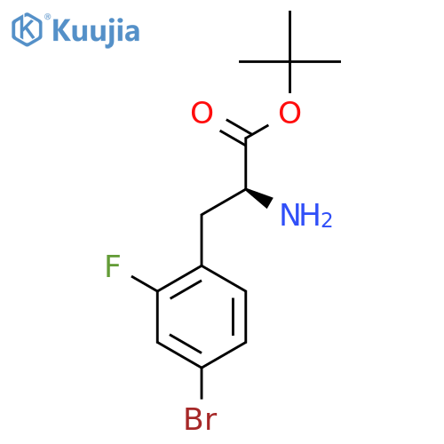 tert-butyl (2S)-2-amino-3-(4-bromo-2-fluorophenyl)propanoate structure