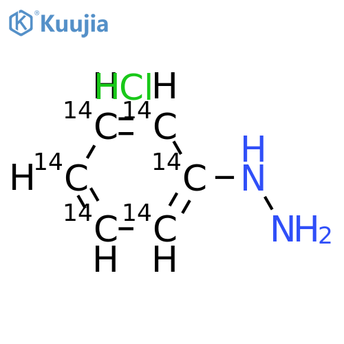 Hydrazine, phenyl-1,2,3,4,5,6-14C6-, hydrochloride (1:1) structure