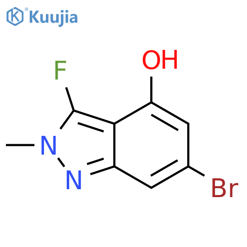 6-bromo-3-fluoro-2-methyl-2H-indazol-4-ol structure