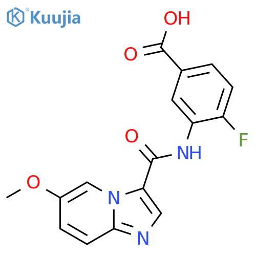 4-Fluoro-3-[(6-methoxyimidazo[1,2-a]pyridine-3-carbonyl)amino]benzoic acid structure