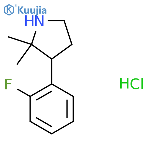 3-(2-Fluorophenyl)-2,2-dimethylpyrrolidine hydrochloride structure