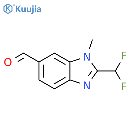 2-(difluoromethyl)-1-methyl-1H-1,3-benzodiazole-6-carbaldehyde structure