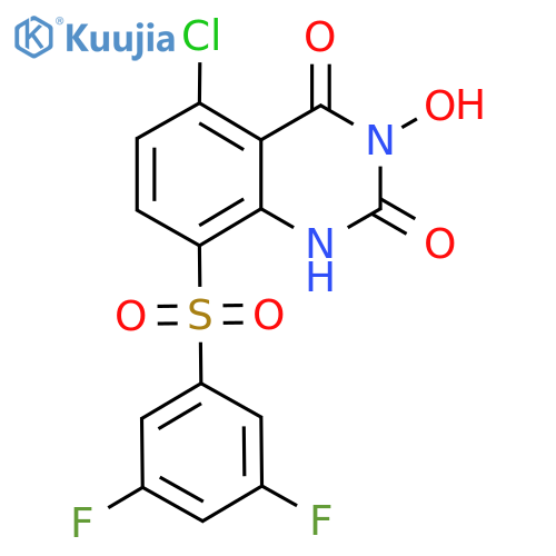 5-Chloro-8-(3,5-difluorobenzenesulfonyl)-3-hydroxy-1,2,3,4-tetrahydroquinazoline-2,4-dione structure
