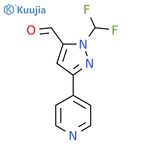 1-(difluoromethyl)-3-(pyridin-4-yl)-1H-pyrazole-5-carbaldehyde structure