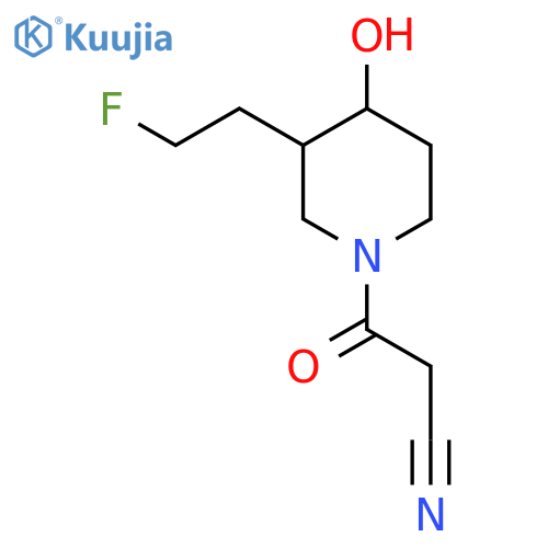 3-(3-(2-Fluoroethyl)-4-hydroxypiperidin-1-yl)-3-oxopropanenitrile structure