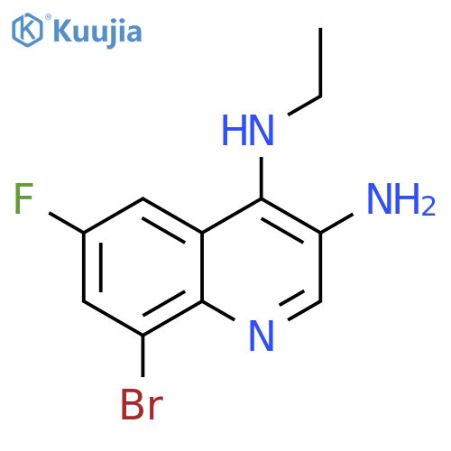3,4-Quinolinediamine, 8-bromo-N4-ethyl-6-fluoro- structure