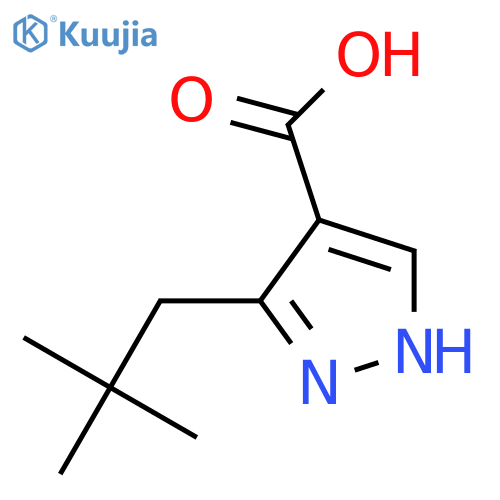 3-(2,2-dimethylpropyl)-1H-pyrazole-4-carboxylic acid structure