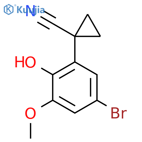 1-(5-bromo-2-hydroxy-3-methoxyphenyl)cyclopropane-1-carbonitrile structure