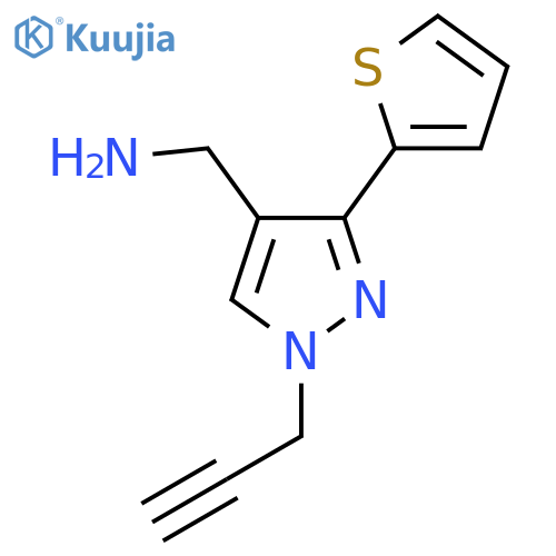 (1-(Prop-2-yn-1-yl)-3-(thiophen-2-yl)-1H-pyrazol-4-yl)methanamine structure