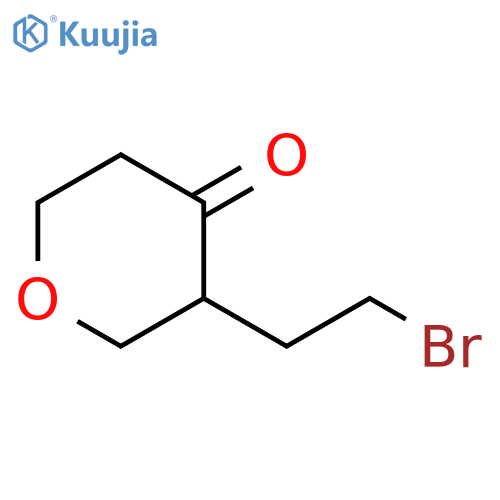 3-(2-bromoethyl)oxan-4-one structure