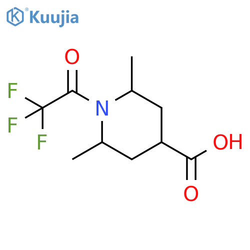 2,6-Dimethyl-1-(trifluoroacetyl)piperidine-4-carboxylic acid structure