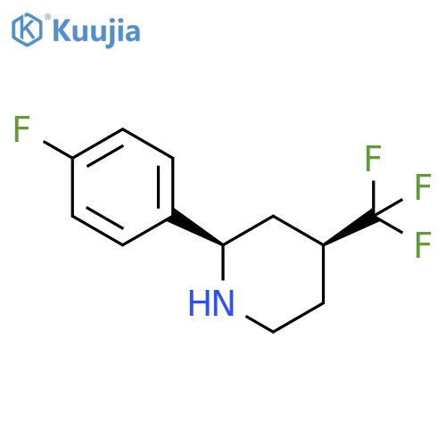cis-2-(4-fluorophenyl)-4-(trifluoromethyl)piperidine structure