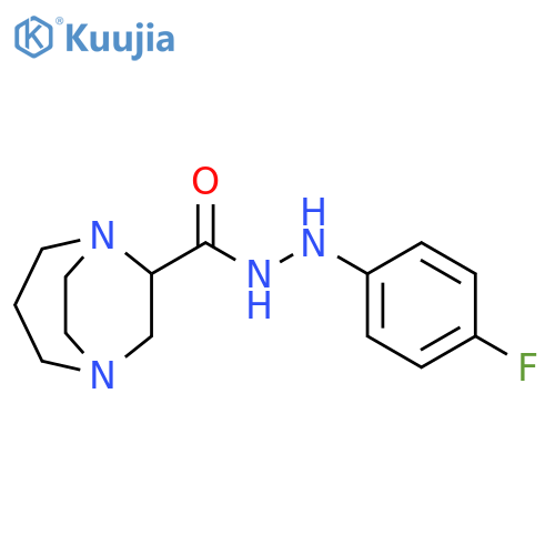 1,5-Diazabicyclo[3.2.2]nonane-6-carboxylic acid, 2-(4-fluorophenyl)hydrazide structure
