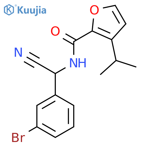 N-[(3-bromophenyl)(cyano)methyl]-3-(propan-2-yl)furan-2-carboxamide structure