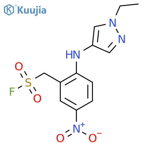 {2-[(1-ethyl-1H-pyrazol-4-yl)amino]-5-nitrophenyl}methanesulfonyl fluoride structure