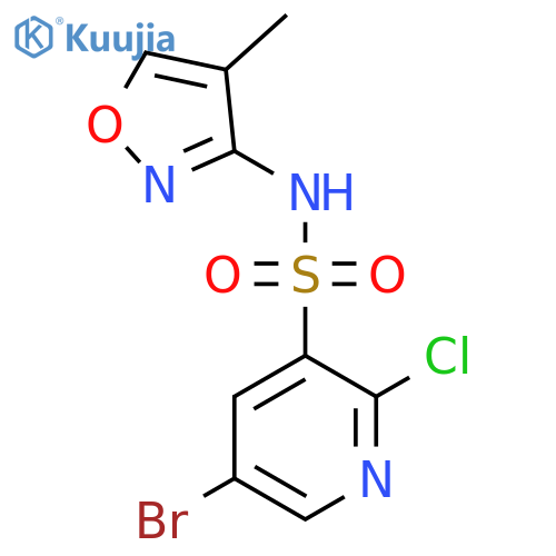 5-bromo-2-chloro-N-(4-methyl-1,2-oxazol-3-yl)pyridine-3-sulfonamide structure