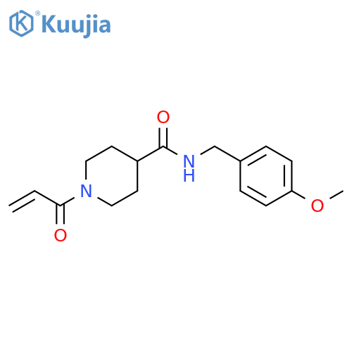 N-[(4-methoxyphenyl)methyl]-1-(prop-2-enoyl)piperidine-4-carboxamide structure