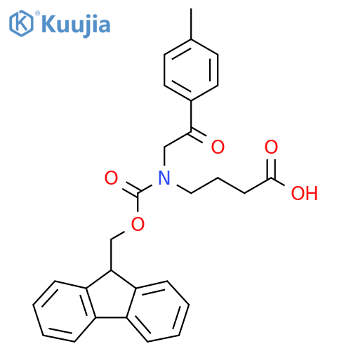 4-({[(9H-fluoren-9-yl)methoxy]carbonyl}[2-(4-methylphenyl)-2-oxoethyl]amino)butanoic acid structure
