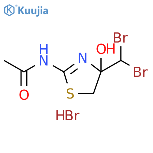 Acetamide, N-[4-(dibromomethyl)-4,5-dihydro-4-hydroxy-2-thiazolyl]-, hydrobromide (1:1) structure