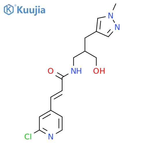 3-(2-chloropyridin-4-yl)-N-{3-hydroxy-2-[(1-methyl-1H-pyrazol-4-yl)methyl]propyl}prop-2-enamide structure