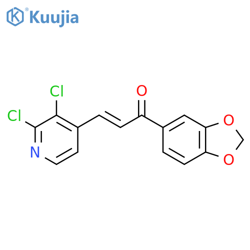 (E)-1-(1,3-Benzodioxol-5-yl)-3-(2,3-dichloropyridin-4-yl)prop-2-en-1-one structure