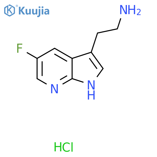 2-(5-fluoro-1H-pyrrolo[2,3-b]pyridin-3-yl)ethanamine;hydrochloride structure