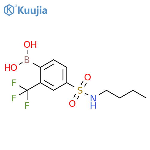 4-(N-Butylsulfamoyl)-2-trifluoromethylphenylboronic acid structure