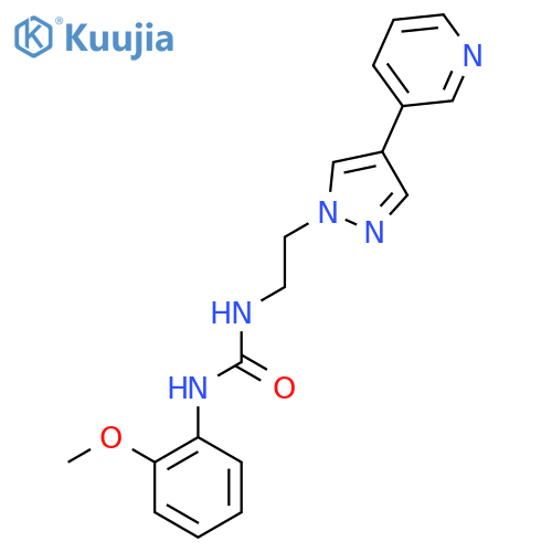 1-(2-methoxyphenyl)-3-{2-4-(pyridin-3-yl)-1H-pyrazol-1-ylethyl}urea structure