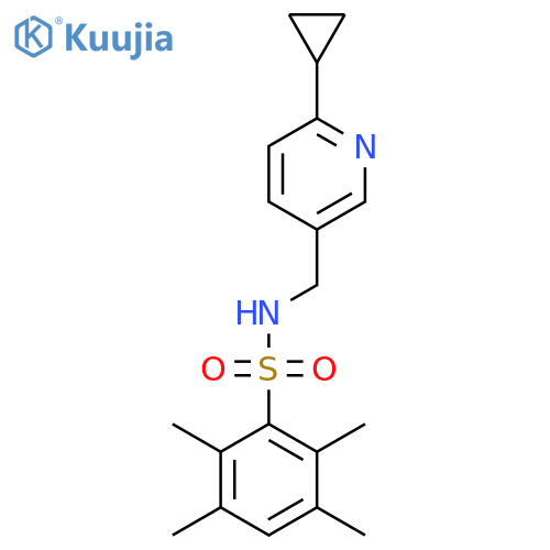 N-[(6-cyclopropylpyridin-3-yl)methyl]-2,3,5,6-tetramethylbenzene-1-sulfonamide structure