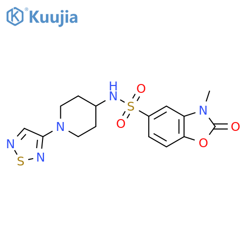 3-methyl-2-oxo-N-1-(1,2,5-thiadiazol-3-yl)piperidin-4-yl-2,3-dihydro-1,3-benzoxazole-5-sulfonamide structure