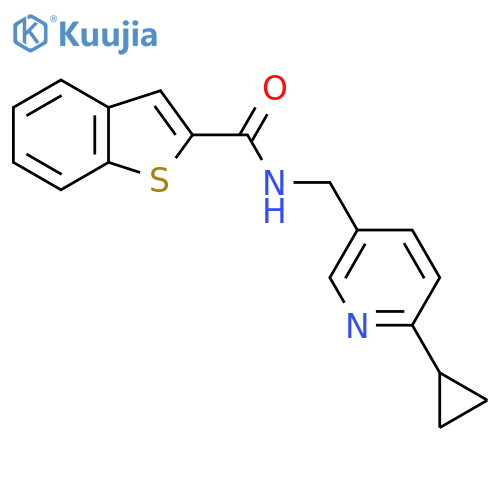 N-[(6-cyclopropylpyridin-3-yl)methyl]-1-benzothiophene-2-carboxamide structure