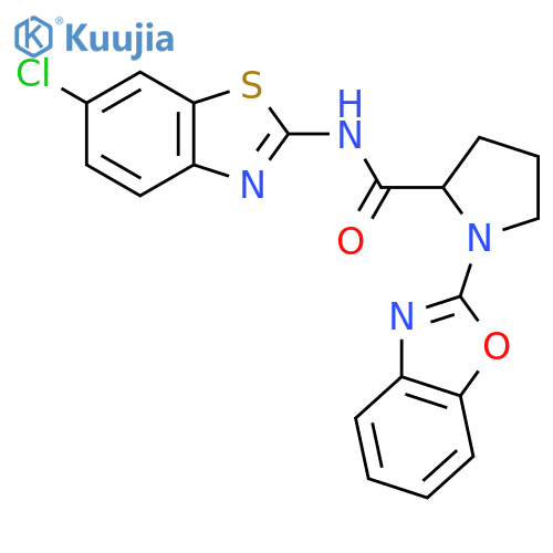 1-(1,3-benzoxazol-2-yl)-N-(6-chloro-1,3-benzothiazol-2-yl)pyrrolidine-2-carboxamide structure