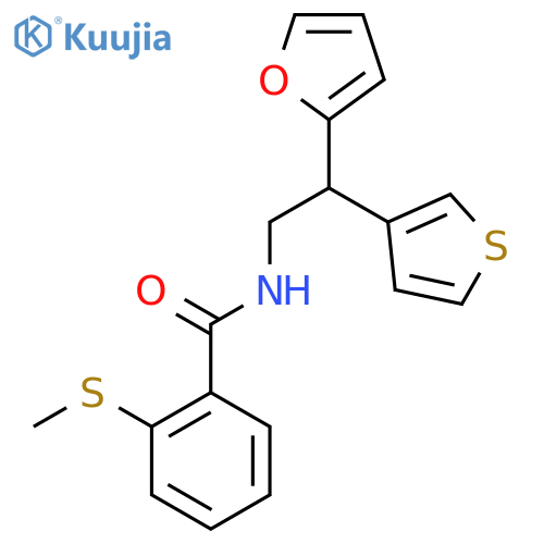 N-[2-(furan-2-yl)-2-(thiophen-3-yl)ethyl]-2-(methylsulfanyl)benzamide structure