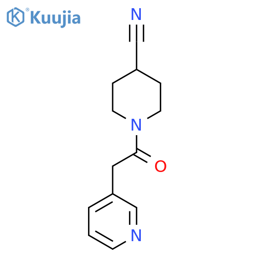 1-2-(pyridin-3-yl)acetylpiperidine-4-carbonitrile structure