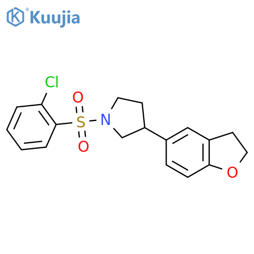 1-(2-chlorobenzenesulfonyl)-3-(2,3-dihydro-1-benzofuran-5-yl)pyrrolidine structure