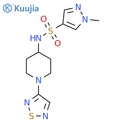 1-methyl-N-1-(1,2,5-thiadiazol-3-yl)piperidin-4-yl-1H-pyrazole-4-sulfonamide structure